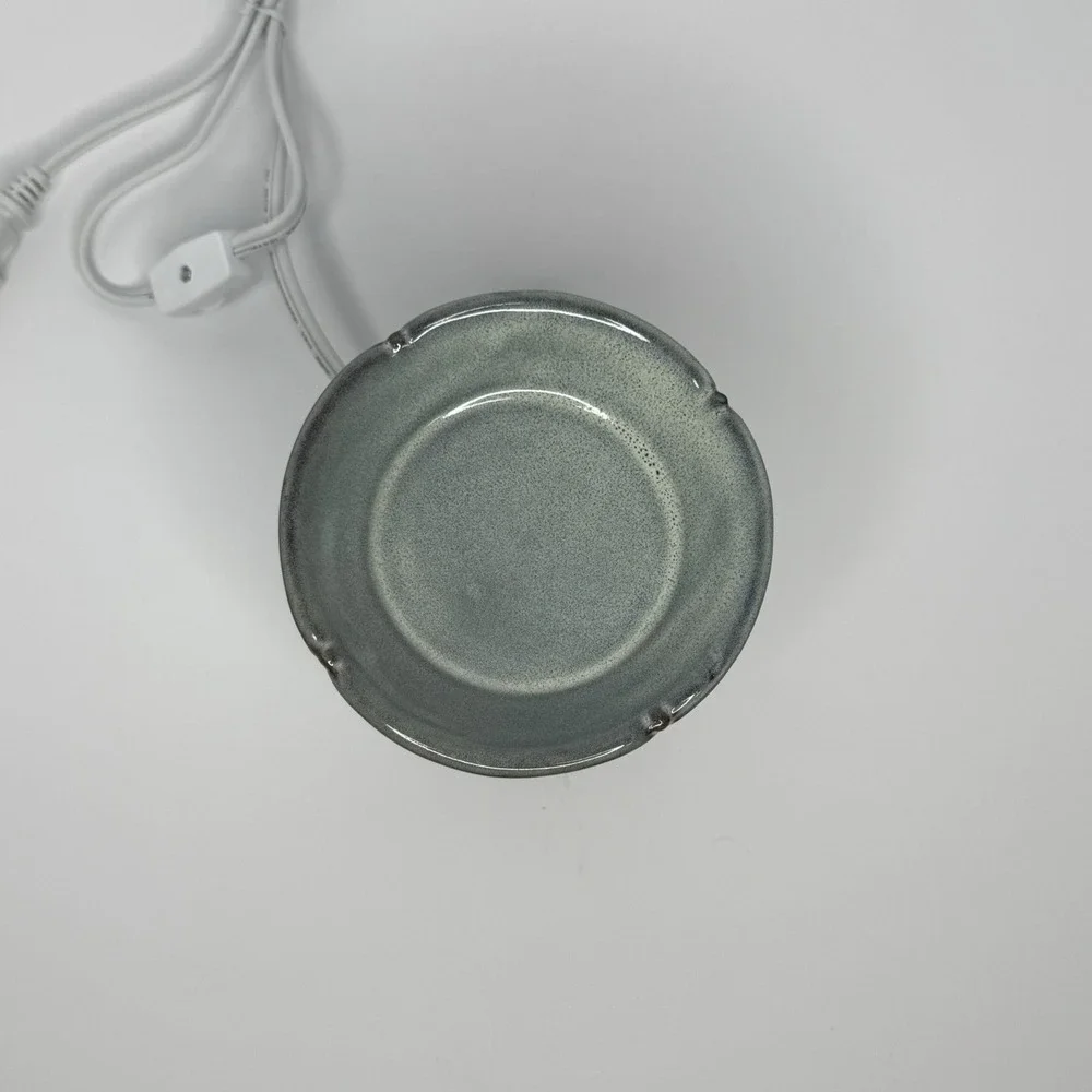Yankee Candle Ceramic Electric Wax Warmer Antiqued Teal Brown Tested Working